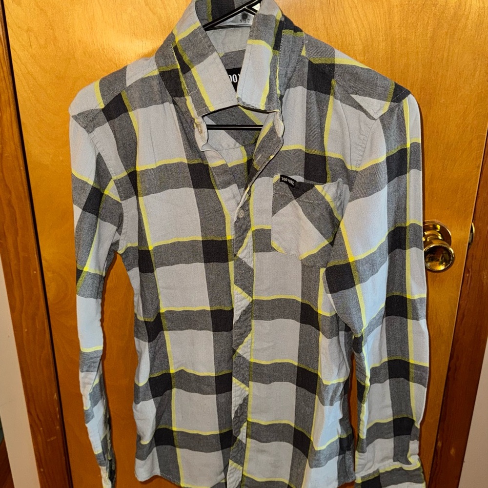 Zoo York Gray and Yellow Plaid Button-Down Shirt
